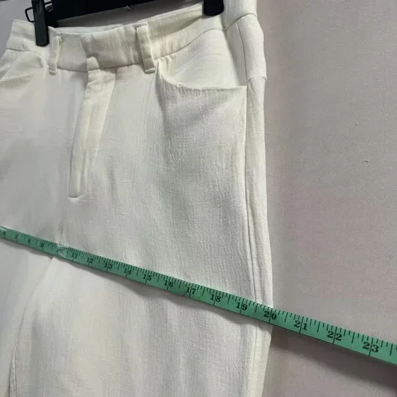 ZARA Women's White High-Waisted Straight-Leg Pants - Picture 13 of 16